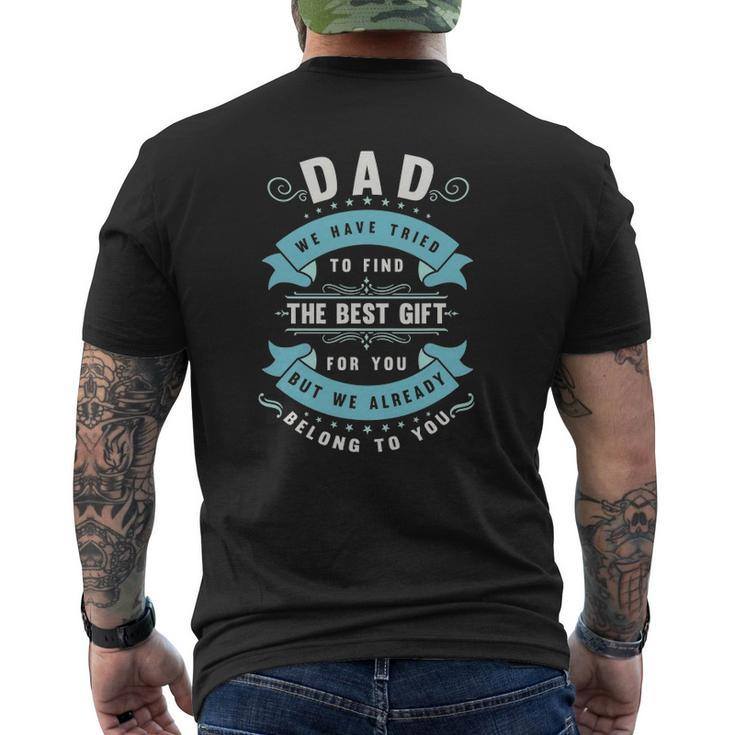 Mens Fathers Day From Wife Daughter Or Son For Dad Mens Back Print T-shirt