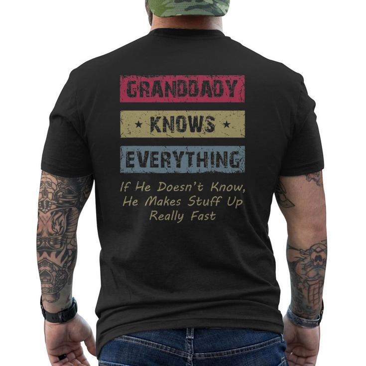 Mens Granddaddy Knows Everything Humor Saying Retro Grandpa Mens Back Print T-shirt