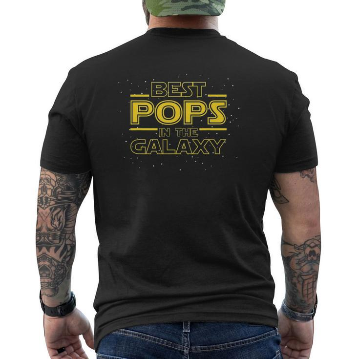 Mens Grandpa Pops  Best Pops In The Galaxy Mens Back Print T-shirt