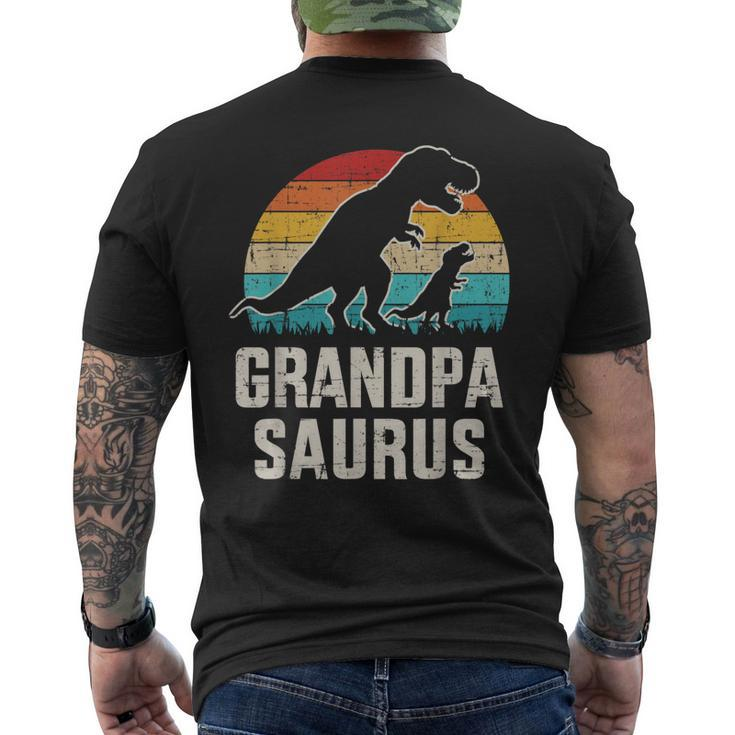 Mens Grandpasaurus Vintage Dinosaur For Grandpa From Grandkid Mens Back Print T-shirt