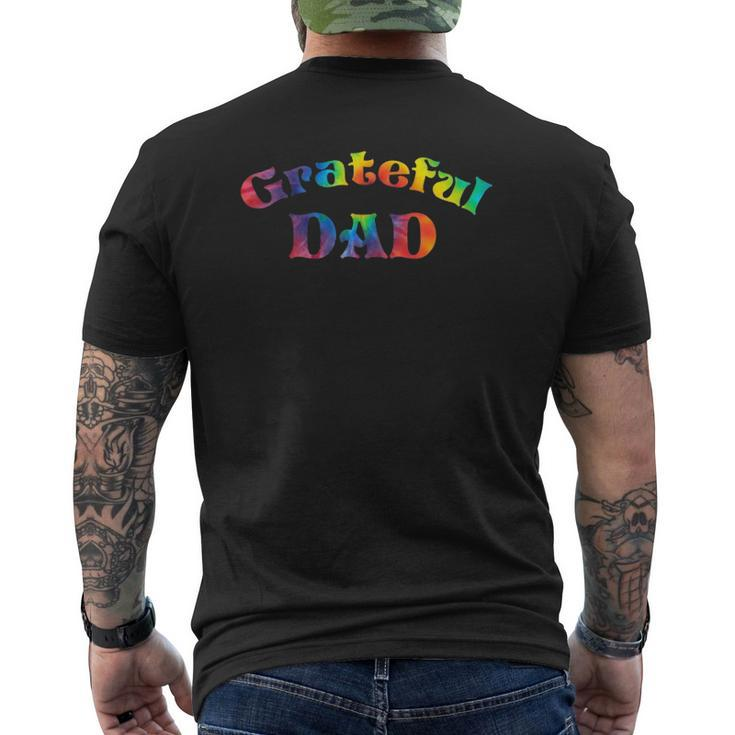 Mens Grateful Dad Fathers Day Tie Dye Letters For Dads Mens Back Print T-shirt