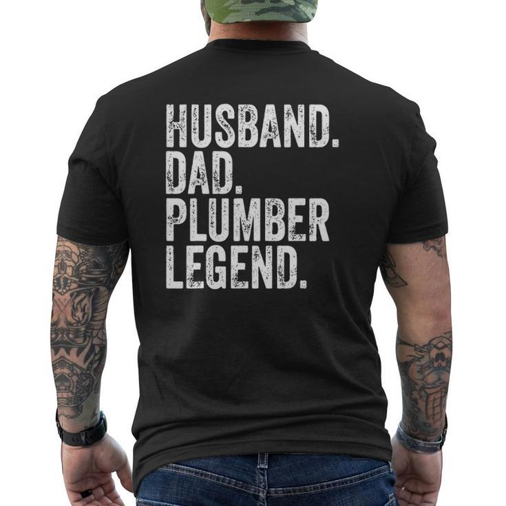 Mens Husband Dad Plumber Legend  Father's Day Mens Back Print T-shirt