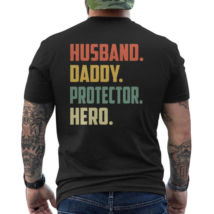 Mens Husband Daddy Protector Hero Vintage Colors Mens Back Print T-shirt