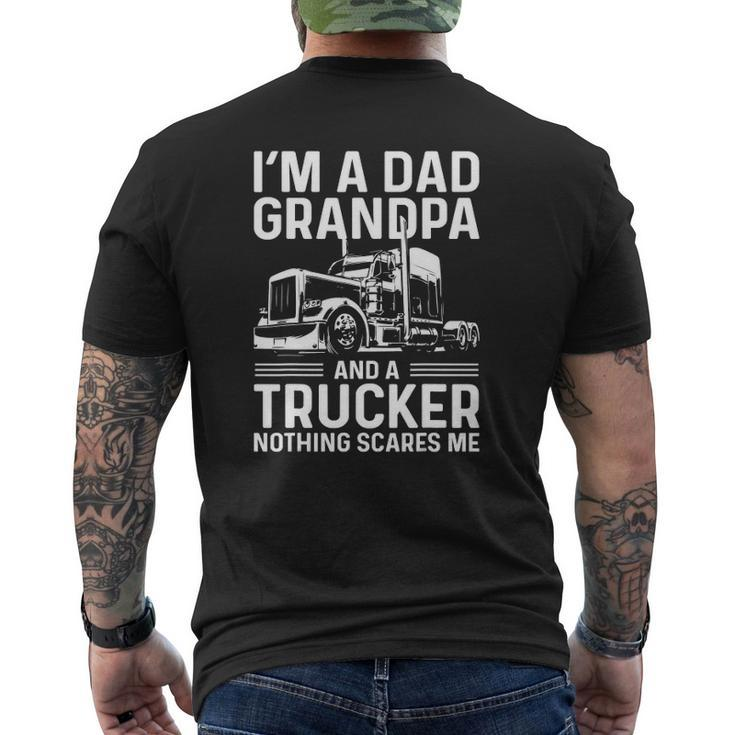 Mens I'm A Dad Grandpa And A Trucker Truck Driver Grandpa Mens Back Print T-shirt