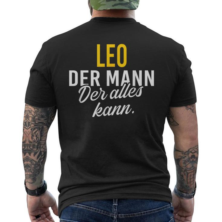 Men's Leo Der Mann Der Alles Kann Vorname Black T-Shirt mit Rückendruck