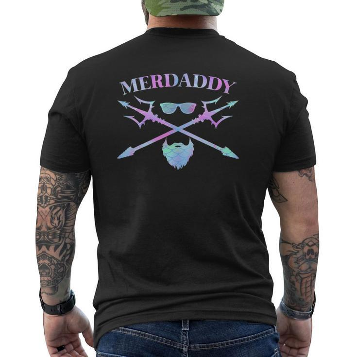 Mens Merdaddy Security Merman Merdad Daddy Costume Father's Day Mens Back Print T-shirt