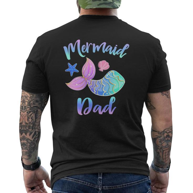 Mens Mermaid Dad Squad For Dad Fathers Mens Back Print T-shirt