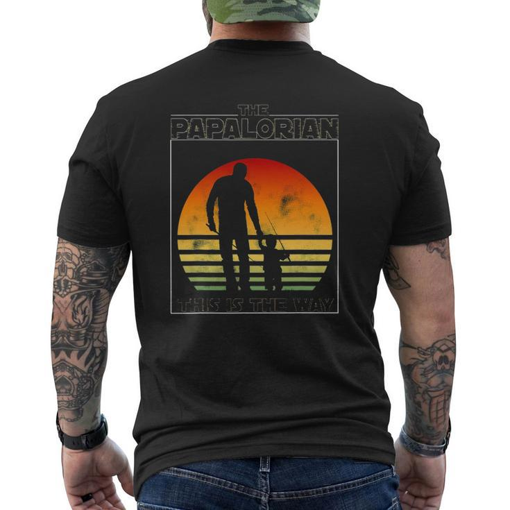 Mens The Papalorian Fathers Day Dad And Son Fishing Mens Back Print T-shirt