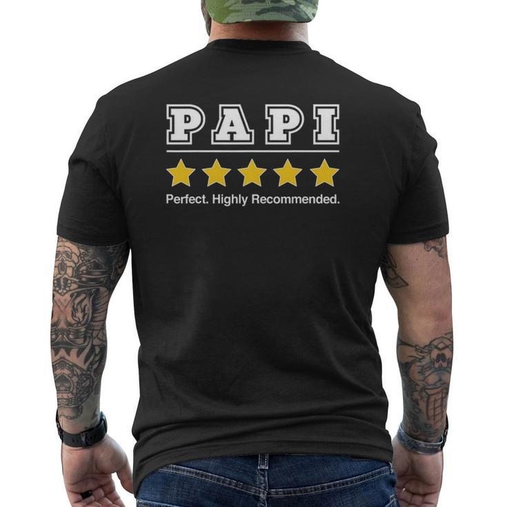 Mens Papi 5 Stars Perfect For Papi Father's Day Mens Back Print T-shirt