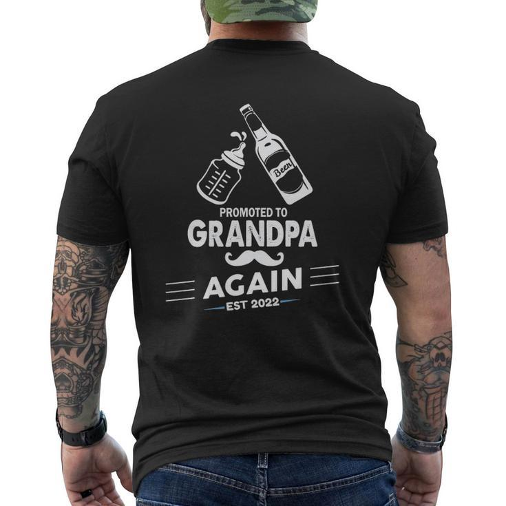 Men's Pregnancy Announcement-Promoted To Grandpa Again Est 2022 Ver2 Mens Back Print T-shirt