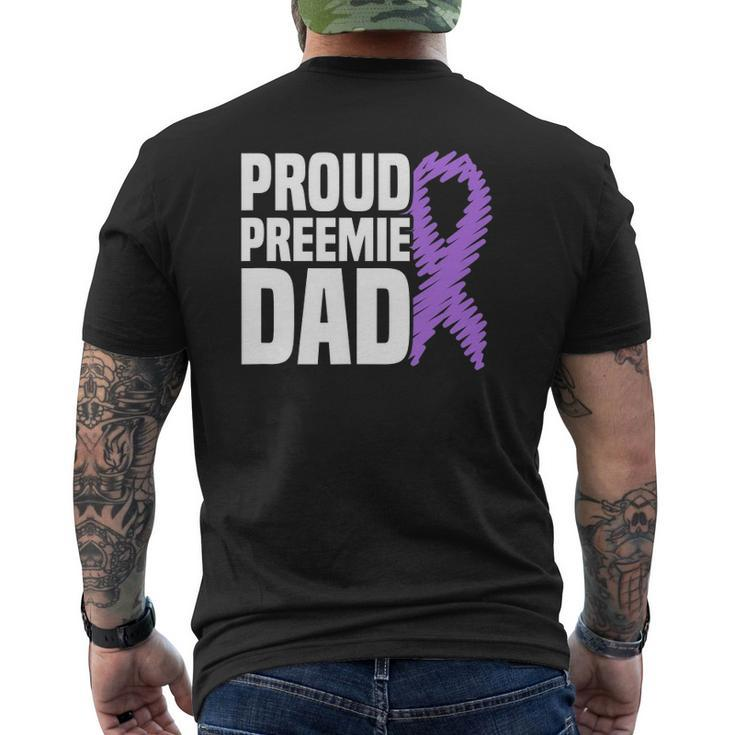 Mens Proud Preemie Dad Nicu Premature Birth Prematurity Awareness Mens Back Print T-shirt