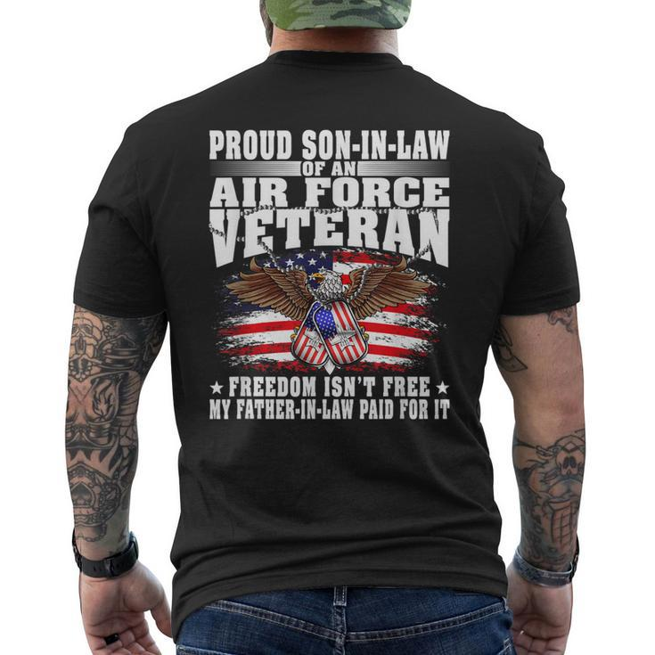 Mens Proud Son-In-Law Of An Air Force Veteran Freedom Isn't Free Mens Back Print T-shirt