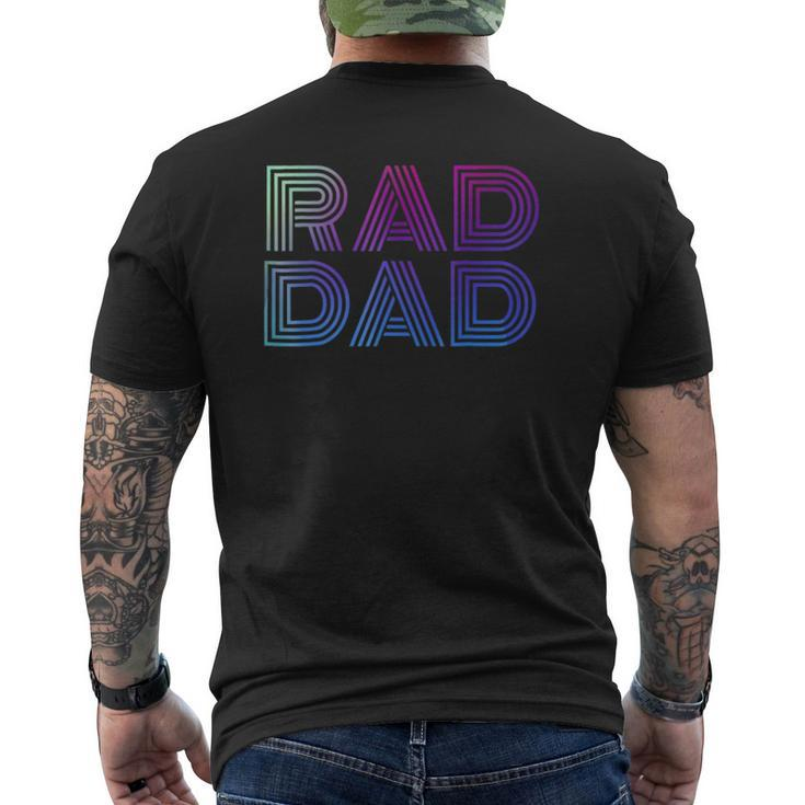Mens Rad Dad 1980'S Retro Father's Day Mens Back Print T-shirt