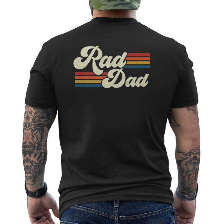 Mens Rad Dad Retro Fathers Day Top Mens Back Print T-shirt