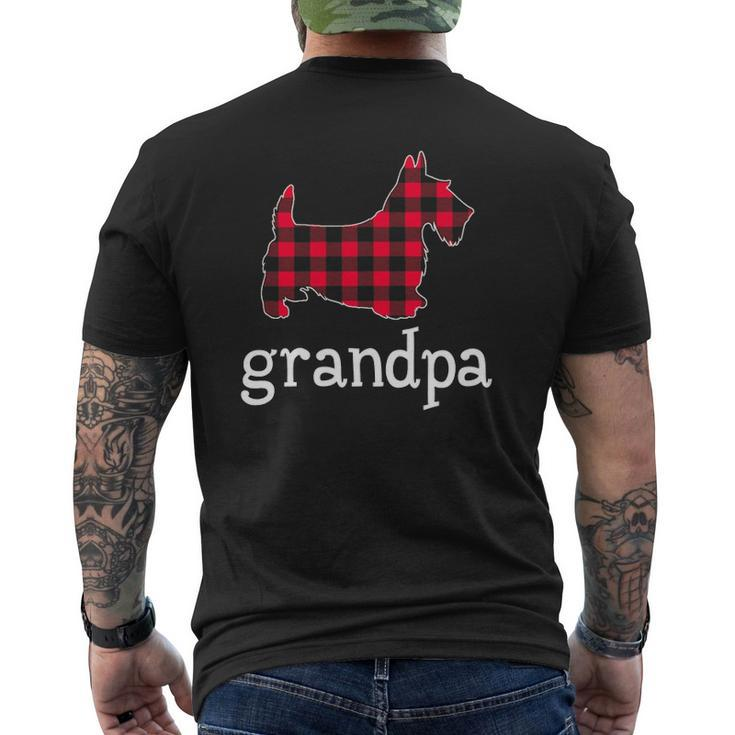 Mens Red Plaid Grandpa Scottie Christmas Matching Family Pajama Mens Back Print T-shirt
