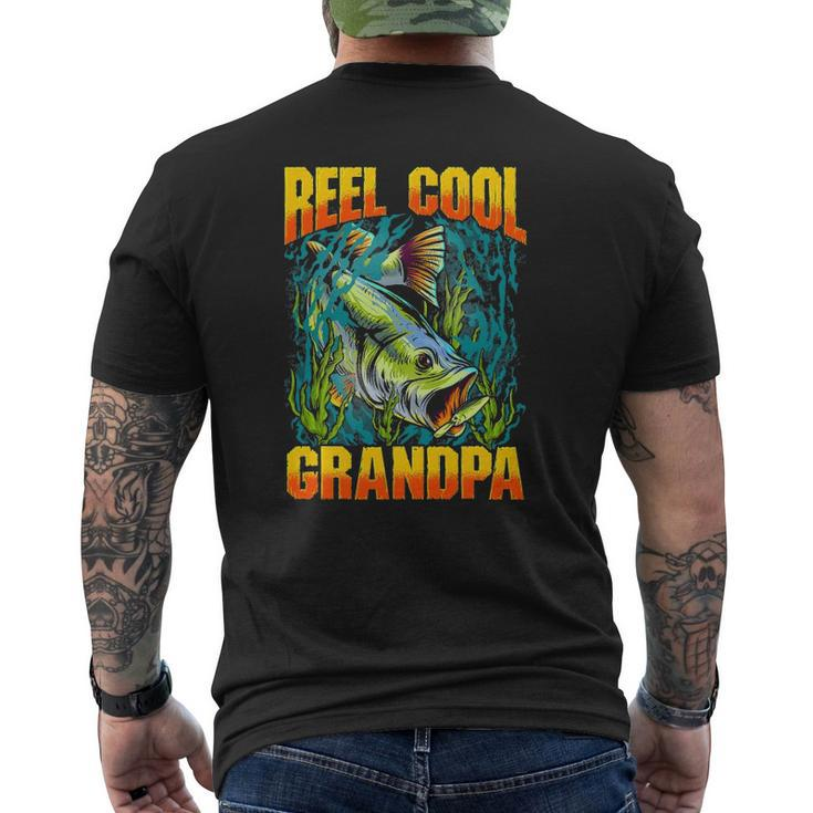 Mens Reel Cool Grandpa Fishing Lover Fathers Day Mens Back Print T-shirt