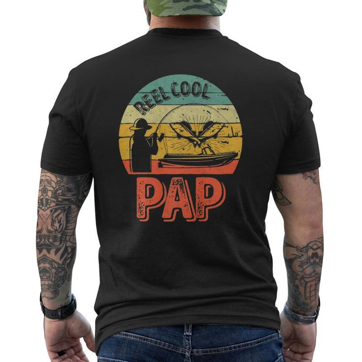 Mens Reel Cool Pap Fisherman Christmas Father's Day Mens Back Print T-shirt