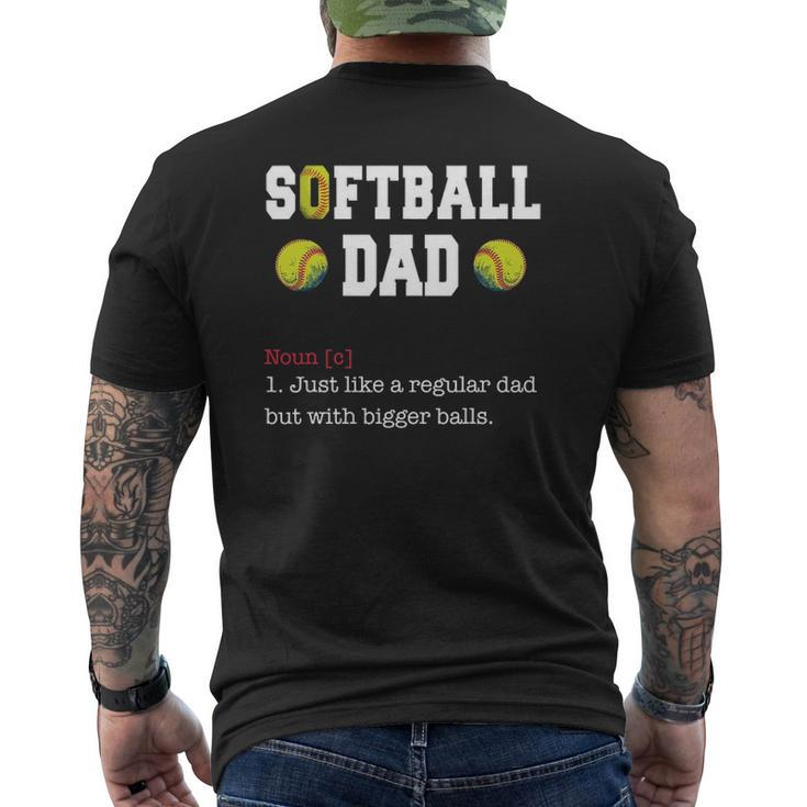 Mens Softball Dad Just Like A Regular Dad Father's Day Mens Back Print T-shirt