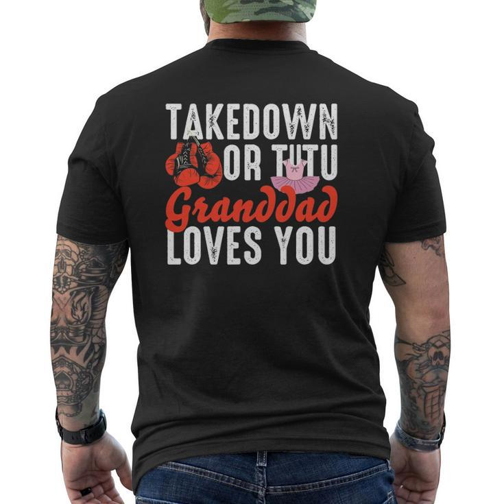 Mens Takedown Or Tutu Granddad Loves You Boxing Gender Reveal Mens Back Print T-shirt