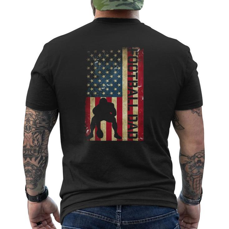 Mens Usa Flag Football Dad Pittsburgh Lineman Fathers Day Mens Back Print T-shirt