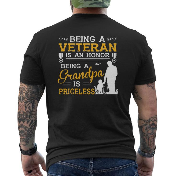 Mens Veteran Grandpa For Grandfather Mens Back Print T-shirt
