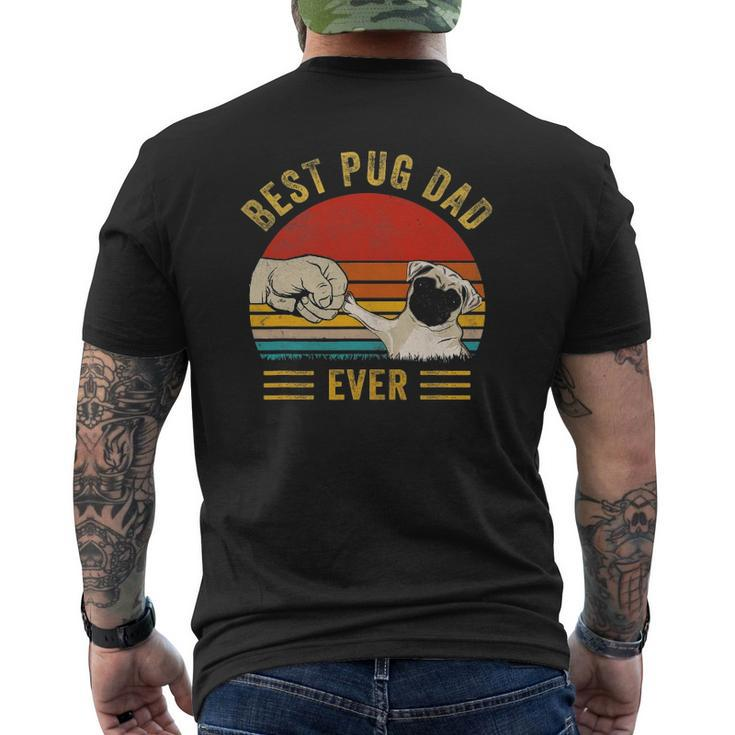 Mens Vintage Best Pug Dad Ever Pug Lover Father's Day Mens Back Print T-shirt