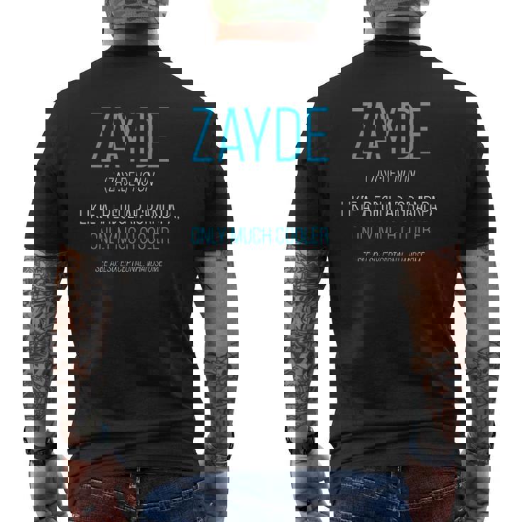 Mens Zayde Like A Regular Grandpa Definition Cooler Mens Back Print T-shirt