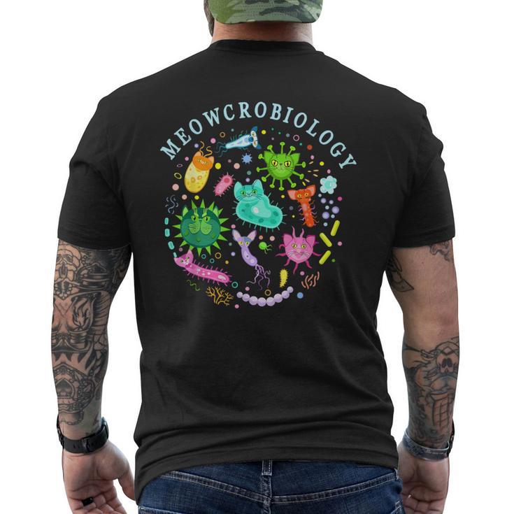 Meowcrobiology Cat Meow Microbiology Science Bacteriology Men's T-shirt Back Print