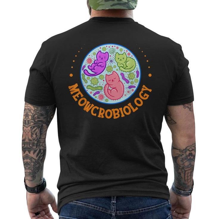 Meowcrobiology Cat Microbiology Science Biology Cat Lover Men's T-shirt Back Print