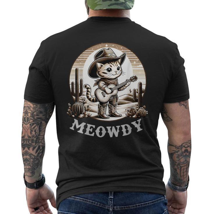 Meowdy Cat Cowboy Hat Country Lover Men's T-shirt Back Print