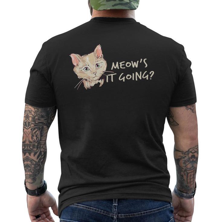 Meow's It Going Cute Cat Men's T-shirt Back Print