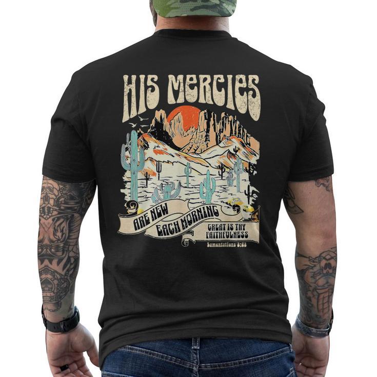 His Mercies Are New Each Morning Jesus Apparel Faith Based Men's T-shirt Back Print