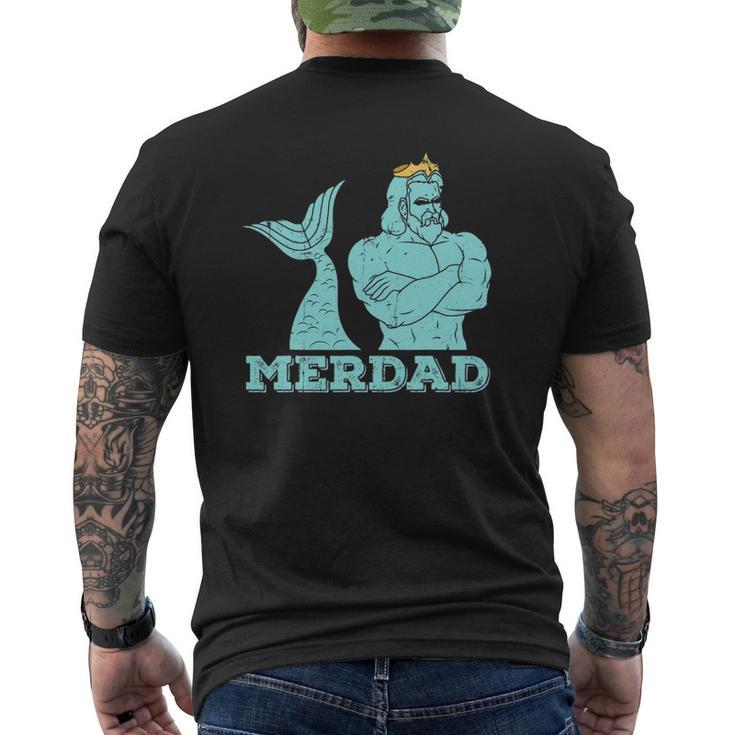 Merdad Security Merman Mermaid's Daddy Father's Day Dad Mens Back Print T-shirt