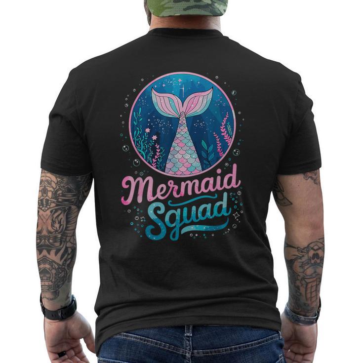 Mermaid Birthday Party Squad Of The Mermaid Men's T-shirt Back Print