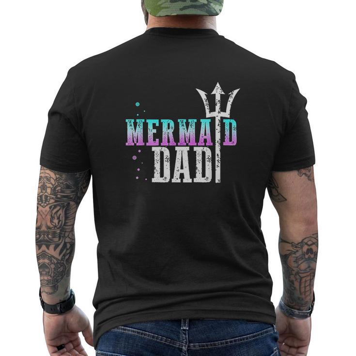 Mermaid Dad Cool Merdad New Mer Dad Brother Daughter Mens Back Print T-shirt