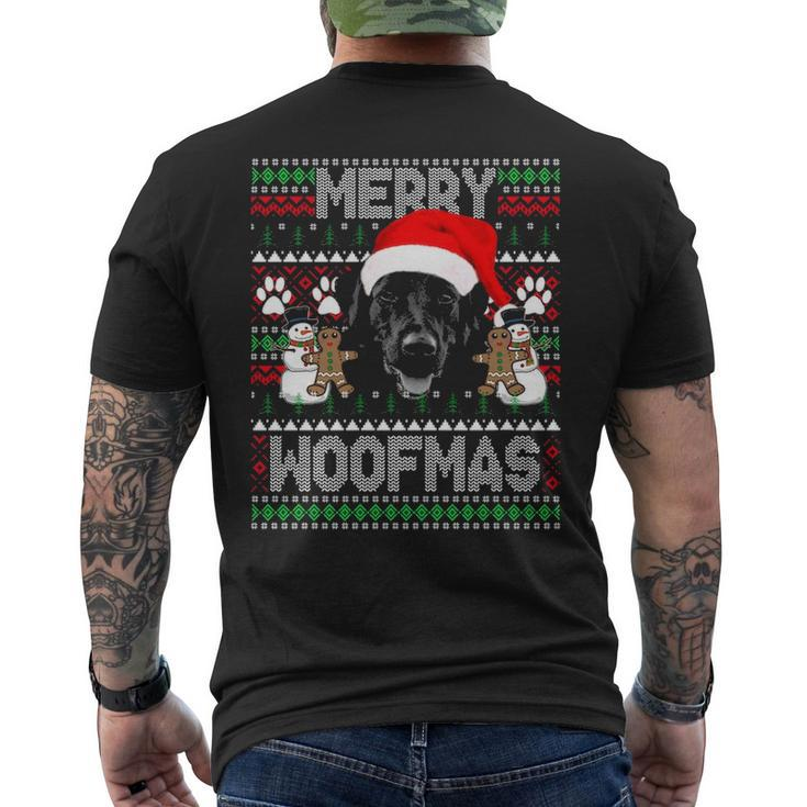 Merry Woofmas Cute Black Labrador Dog Ugly Sweater Men's T-shirt Back Print