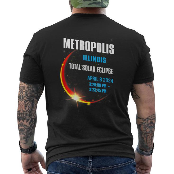 Metropolis Illinois Total Solar Eclipse 2024 Men's T-shirt Back Print