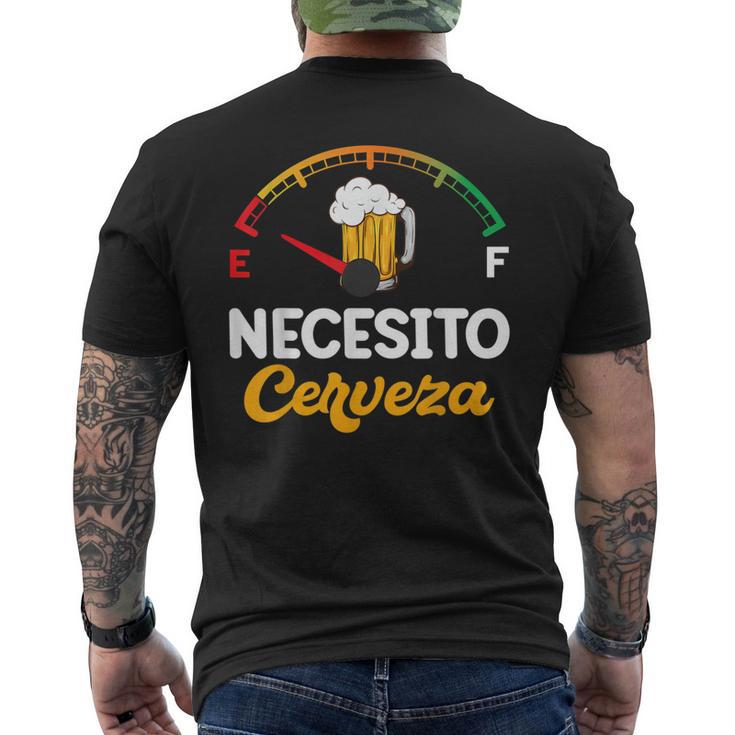 Mexican Beer Necesito Cerveza Sayings Men's T-shirt Back Print