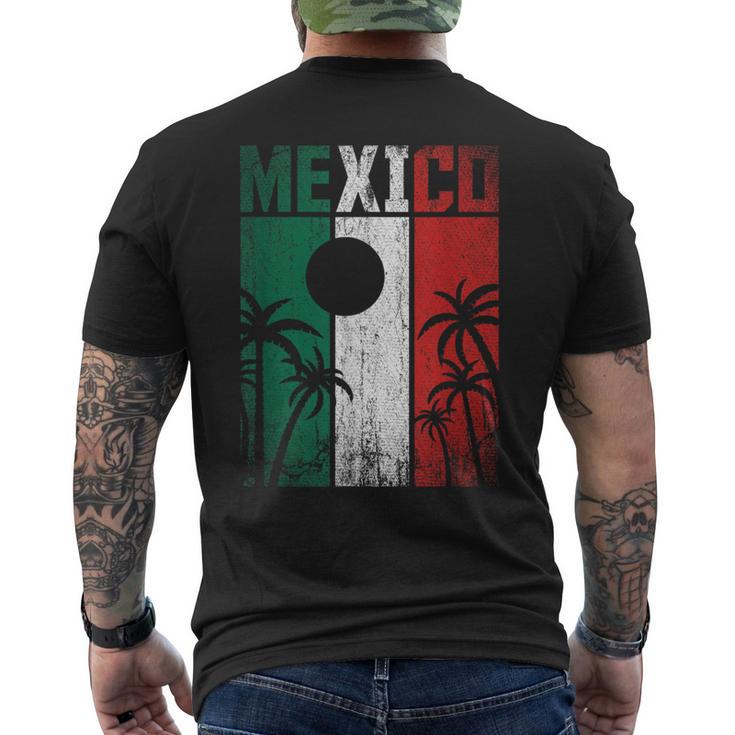 Mexican Flag Retro Cancun Mexico T-Shirt mit Rückendruck