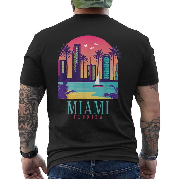 Miami Florida Vintage Retro Usa America Souvenir Men's T-shirt Back Print