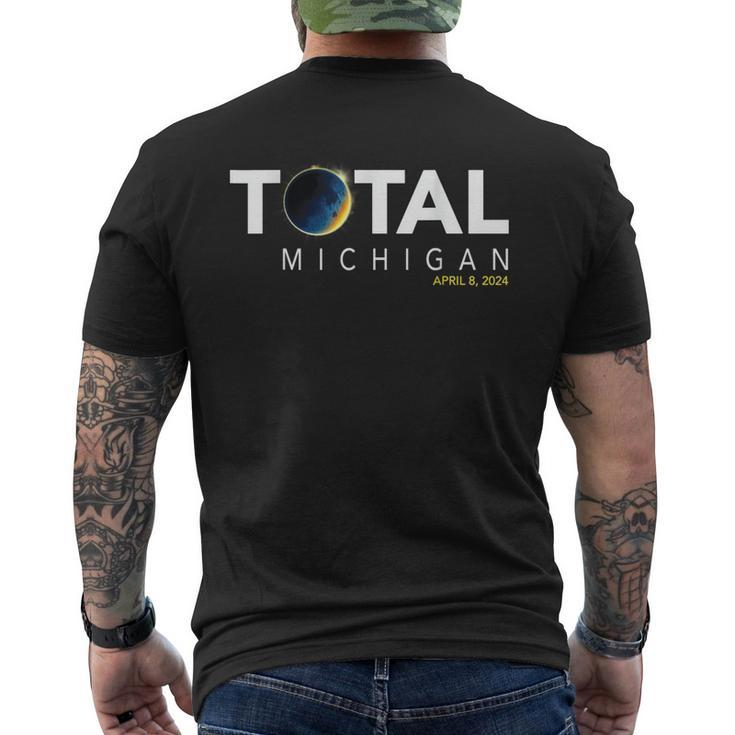 Michigan April 8 Total Solar Eclipse 2024 Men's T-shirt Back Print