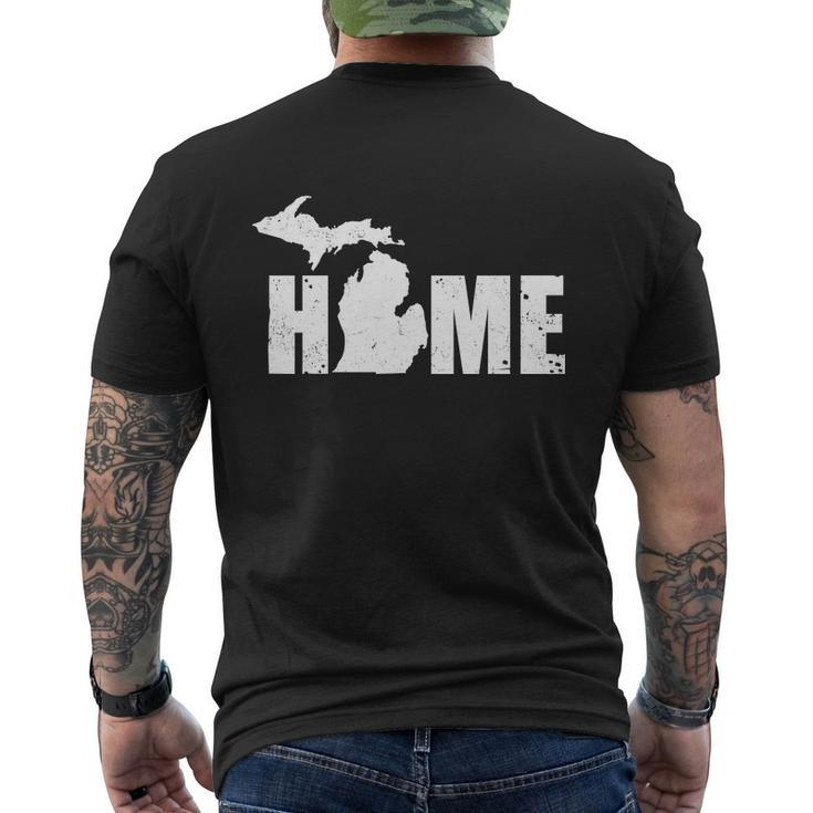 Michigan Home Mitten State Mens Back Print T-shirt