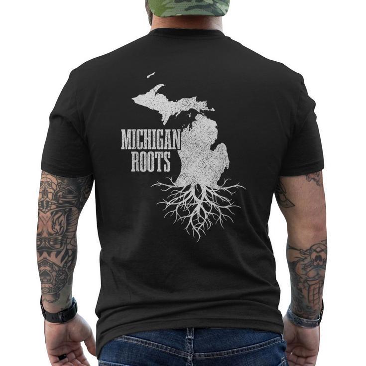 Michigan Roots Vintage Pride State Map Men's T-shirt Back Print