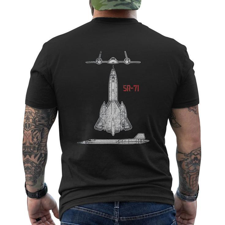 Military Aircraft Sr 71 Blackbird Pilot Mens Back Print T-shirt