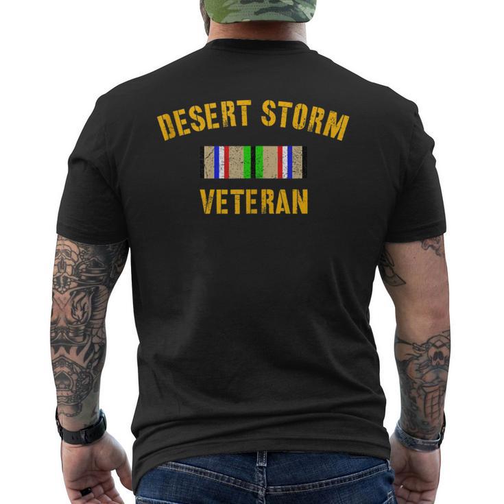 Military Desert Storm Veteran Service Ribbon Gulf War Men's T-shirt Back Print