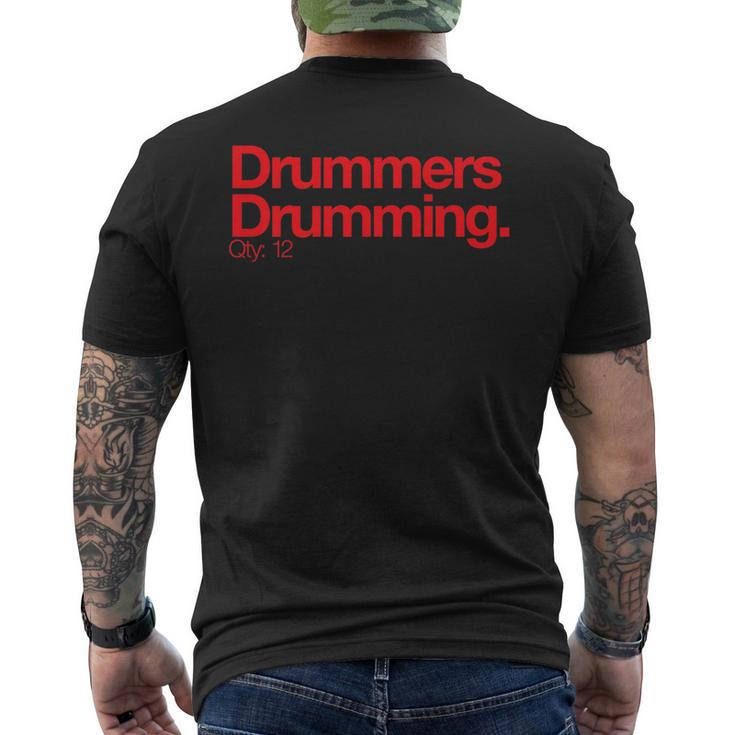 Minimalist Christmas T Drummers Drumming Q 12 Mens Back Print T-shirt