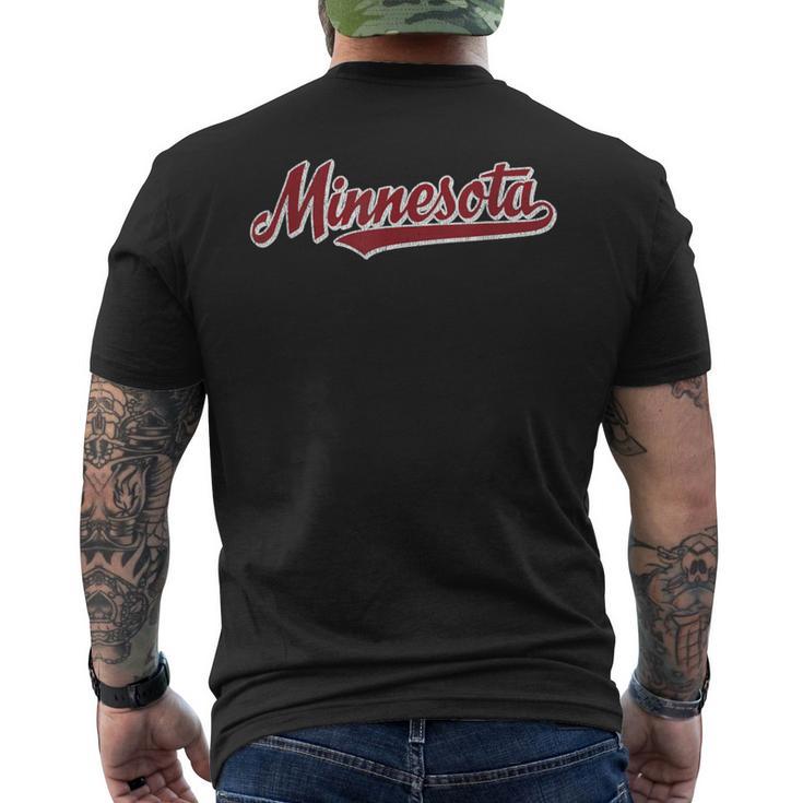 Minnesota T Vintage Sports Retro Script Men's T-shirt Back Print