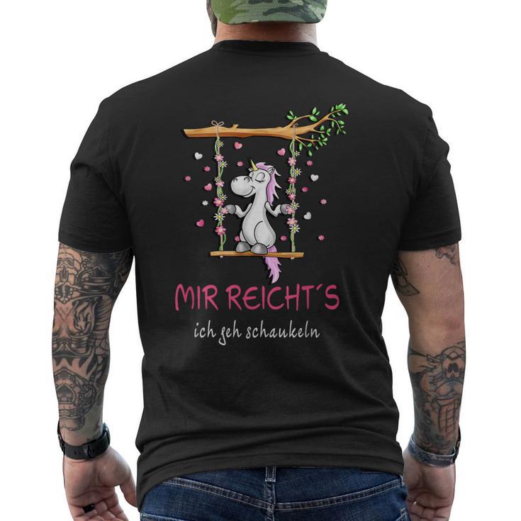 Mir Reicht´S Ich Geh Schaukeln Unicorn Saying Gray T-Shirt mit Rückendruck