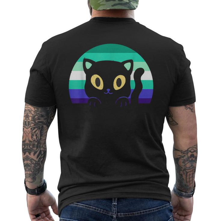 Mlm Cat Sunset Mlm Pride Gay Male Flag Lgbt Mlm Men's T-shirt Back Print