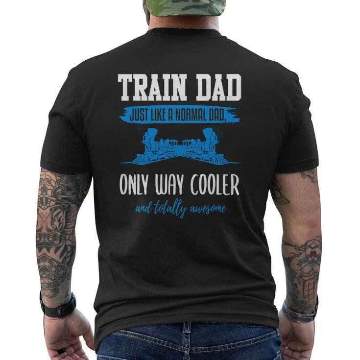 Model Train Dad Father Model Railroad Mens Back Print T-shirt